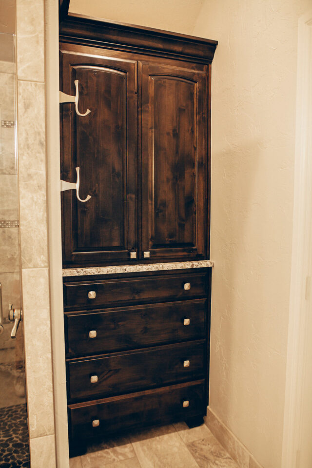 built-in chest and half closet